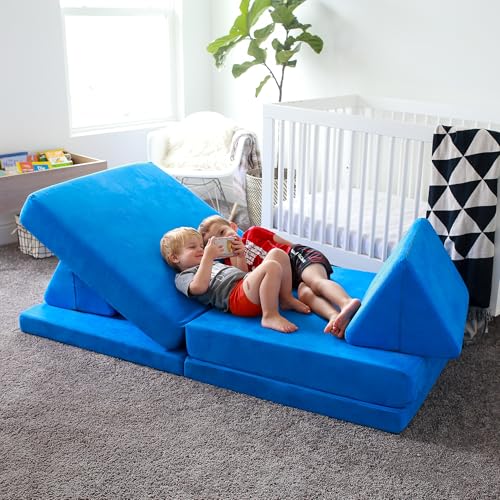Image of Nugget - The Original Play Couch for Kids - Modular Foam Children's Sofa for Playroom, Imagination, & Creative Open Ended Play - Washable & Convertible Playroom Furniture, Neptune