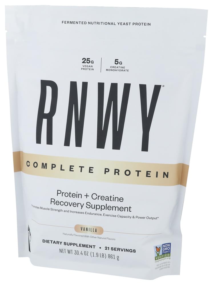 RNWY Complete Protein, 25g Yeast Protein + 5g Creatine Monohydrate, Vegan, Dairy-Free, Informed Sport Certified, Post-Workout Recovery for Endurance Athletes, Vanilla, 21 Servings — Amazon image 5