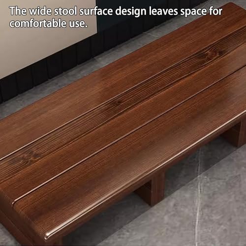Taburete de madera maciza para casa, banco rectangular de 80x30x15 cm resistente y ecológico 7