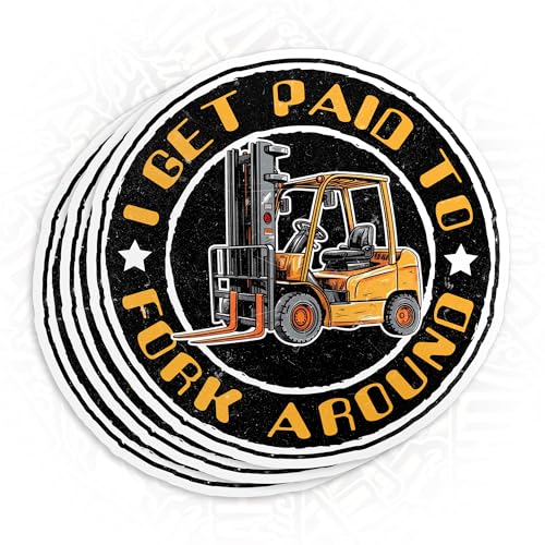 (3Pcs) I Get Paid to Fork Around Stickers Humor Forklift Driver Operator Forklift Truck 2" Waterproof Die-Cut Vinyl Sticker for Kindle Laptop Water Bottles Decal Birthday Gifts for Her Him 2 Inches