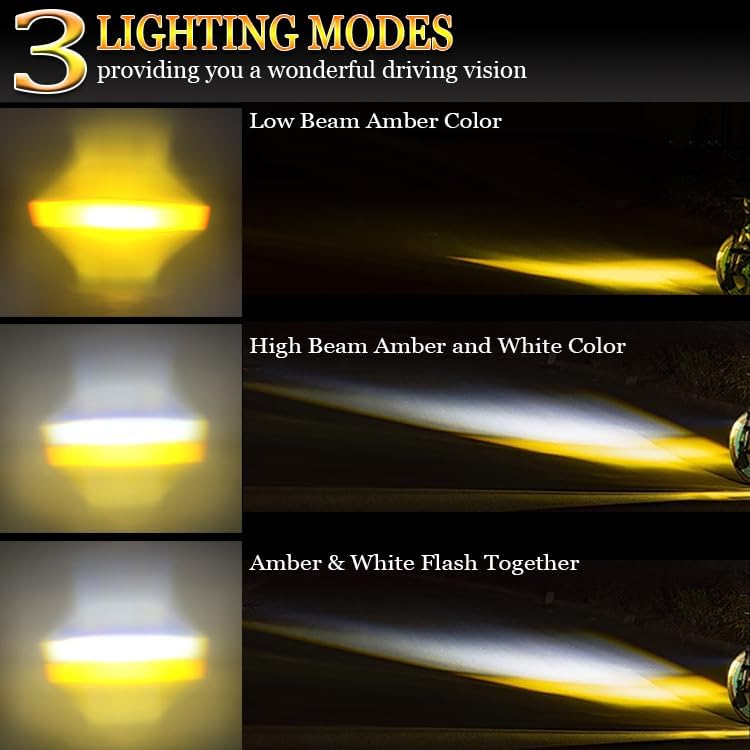 Miniatura 2 de Luces de conducción para motocicleta, 60W, foco de motocicleta impermeable, súper brillante, de doble color, 3 modos, luces LED auxiliares de