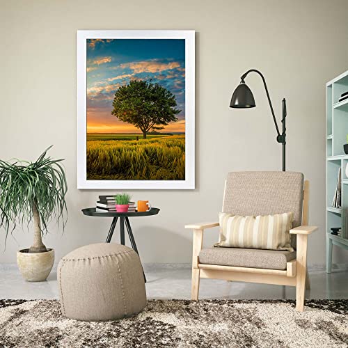 Cadre de table A2 effet bois blanc de qualité avec montage Perpex