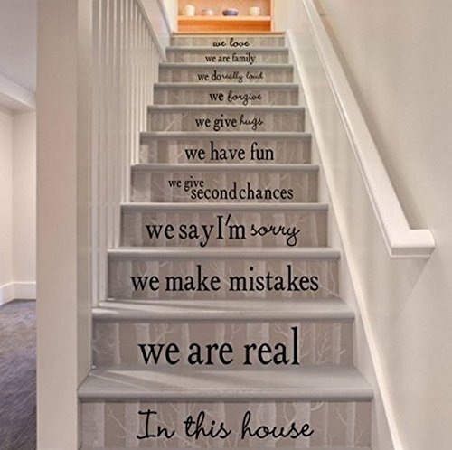 In This House We Love 11 Phrases Stairs ~ Wall Or Window Decal #TOP7