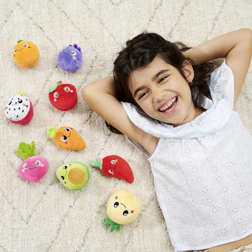 Simba Squeezlings - 12 Plüschfiguren zum Sammeln, es Wird nur EIN Artikel geliefert, Obst und Gemüse aus Plüsch, super Soft, niedliche Gesichter, ca. 8cm, ab 3 Jahren