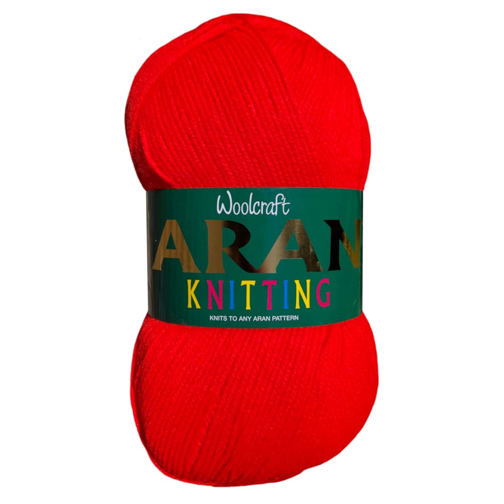 Aran 400g Wool/Knitting Yarn, (Red (407))