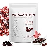 Astaxanthin Supplements 12mg 120 Softgels,Premium Astaxanthin Antioxidant Supplements,Triple Strength Skin Vitamins with Antioxidant Activity,Supports Eye, Joint, Brain, Heart & Immune System (1) (1)