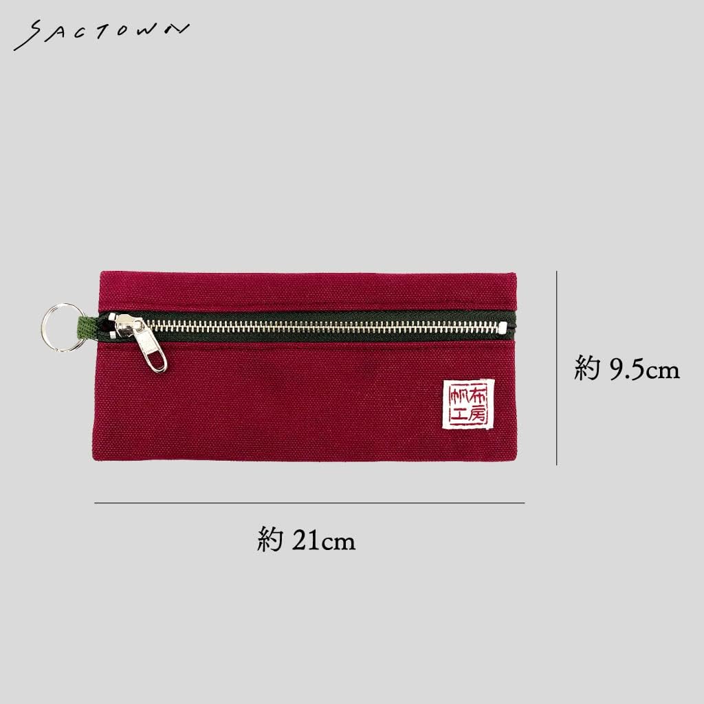 Hanpu Koubou 3J34 Pencil Case [Canvas Pen Case, Pencil Case, Pouch, Made in Japan] 3J34 Dark Red