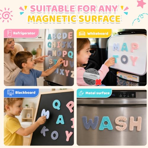 Silicone Magnetic Letters, 26 Uppercase Alphabet with Sensory Textures - image 6