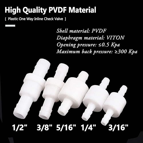 Miniatura 3 de Feelers Válvula de retención en línea unidireccional de 14" (6 mm) Válvula de retención de gas de aire unidireccional sin retorno de resistencia al