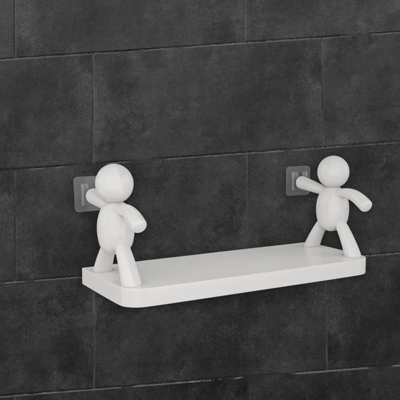 Pekos Kitchen Bathroom Shelf Wall Holder Storage Rack Bathroom Rack Self-Adhesive for Wall Shelves Storage Box Strong Magic Sticker Shower Rack Shelf Bathroom Organizer Without Drill (1Psc_Multicolor)