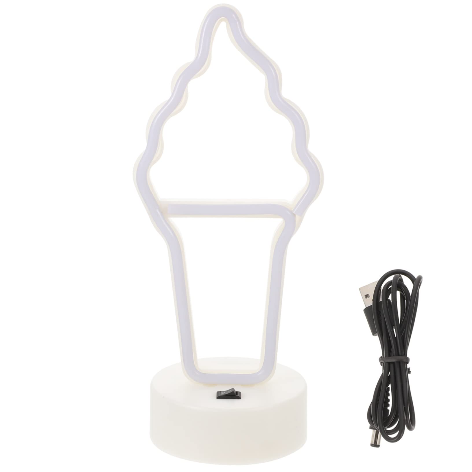 4 Piezas de Luz de Noche Vertical, Lámpara de Mesa, Letrero de Neón de Cono de Helado, Letrero de Neón de Helado Led, Letreros de Pared de Neón, Letrero de Lámpara de Neón, Luz de Noche para