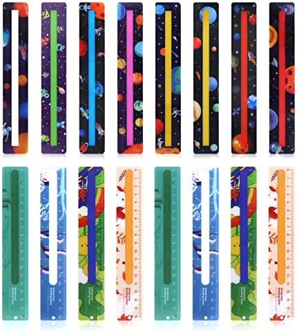 Guided Reading Strips, Highlight Strips Colored Reading Overlay Reading Tracking Rulers for Helping Dyslexics Children Teacher Education Classroom Supplies(16 Pcs)……