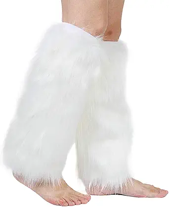 Womens Costume Sexy Faux Fur Warm Fuzzy Leg Warmers/Boot Sleeves/Boot Covers