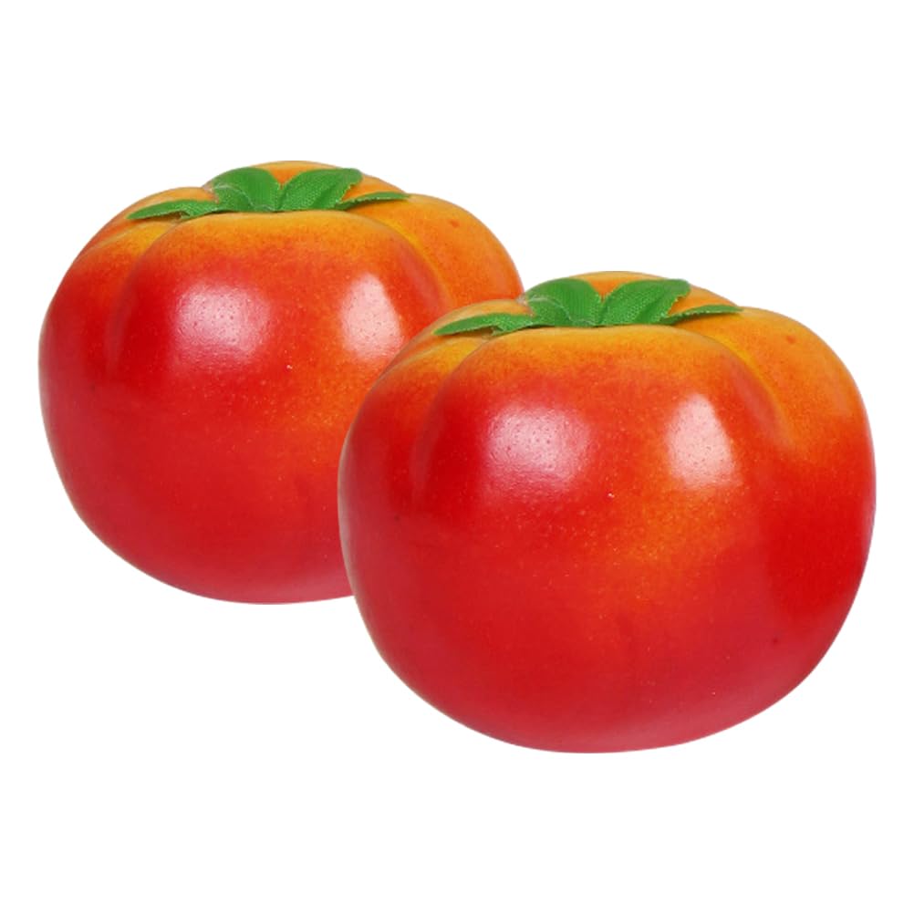 LUOZZY 2pcs Artificial Tomato Model Lifelike Vegetable Decoration Foams Tomato Ornaments Dispaly Photo Props Kitchen Shop Supplies