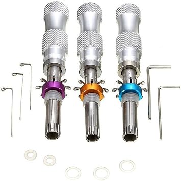 3 Piece Tubular Kit Locksmith Tool 7 Pin Advanced Long Tubular Lock Pick Set Emergency Padlock Tool Cross Pick Random Color Security Torx Screwdriver - Professional Tool Kit Torx Driver | Torx