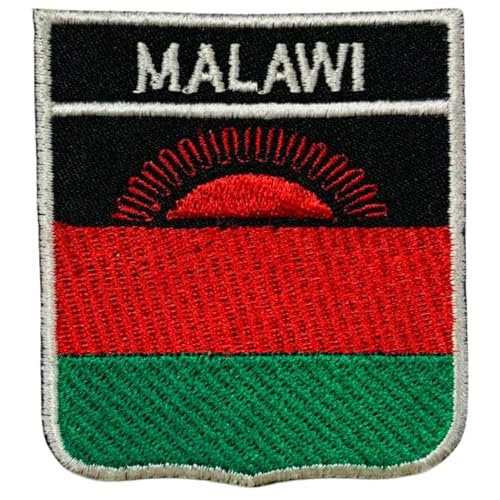 Écusson brodé du Malawi avec nom - Écusson thermocollant ou à coudre - Symbole national militaire - Pour vêtements, sacs à dos, casquettes