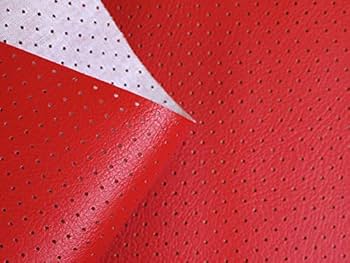 Amazon | 車・バイクシート用 パンチングレザー 合皮生地 赤 [C