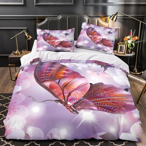 Housse de couette ailes de papillon 135x200cm lit simple microfibre