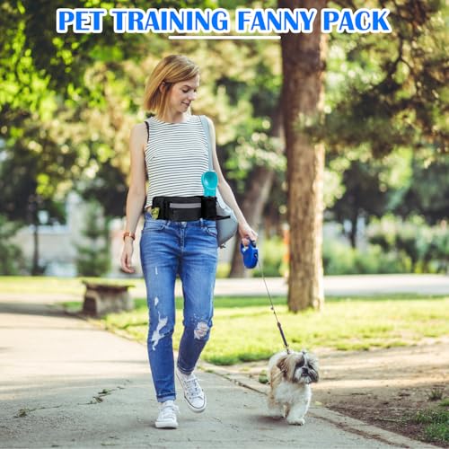 Aohyue Leckerlitasche für Hunde, Bauchtasche Hundetraining, Futterbeutel Hunde mit Kotbeutelspender, Bauchtasche für Hundezubehör, für Hundespaziergänge, Reise, Wanderung und Outdoor