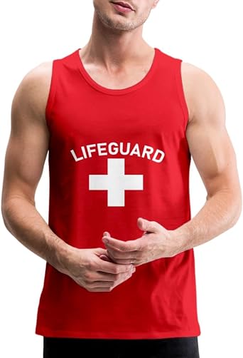Spreadshirt Lifeguard Uniform Costume Lifeguarding Mens Premium Tank