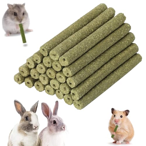 Juguetes Masticar para Conejos,25pcs Palitos de Heno Timothy, Animales Pequeños Masticar Juguetes,Timothy Heno Sticks,Heno Timothy,Masticar Juguetes,para Conejos, Cobayas, Hámsters, Chinchillas