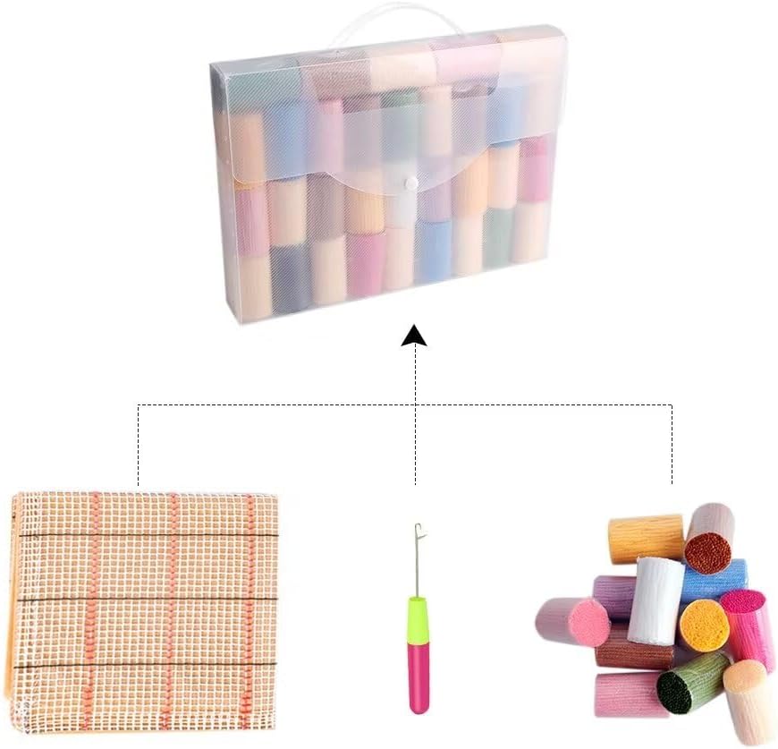 clubevy Latch Hook Rug Kit,Cartoon Pattern DIY Latch Hook Rug Making Kit for Adults Kids, Cross Stitch Kit Carpet Making Cushion Needlework for Beginners Craft 52x38cm