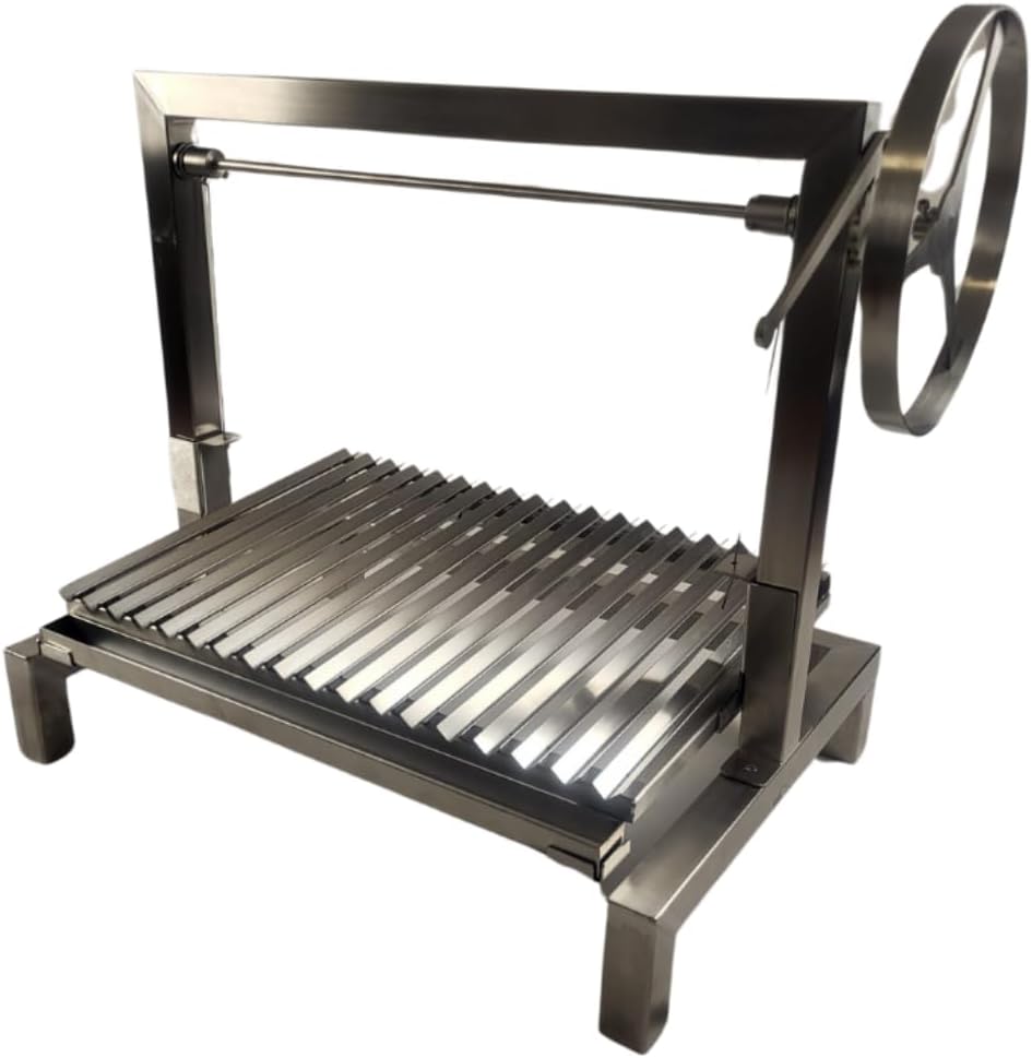 Generisch Argentine Asado Kompakt - 100% Stainless Steel Charcoal Grill with Crank Control - Compact Asado for Perfect BBQ