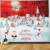 LCFHOME Merry Christmas Tapestry, Happy New Year Party Backdrop, White Elephant Gifts For Adults, Re
