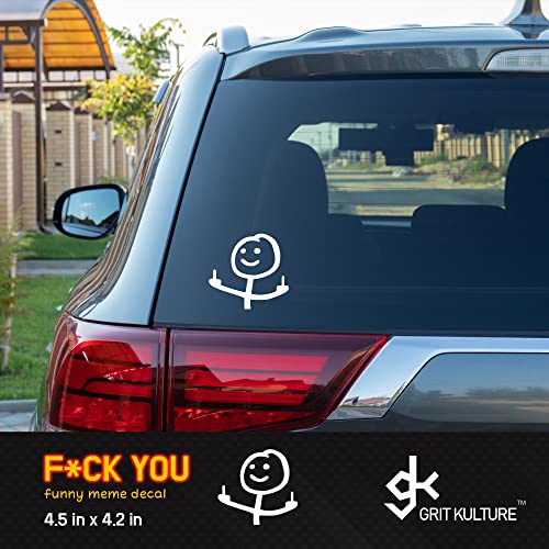 Gritkulture Fuck You Funny Meme Decal Large Vinyl Sticker For Cars, Trucks, Windows Middle Finger (#2) #TOP5