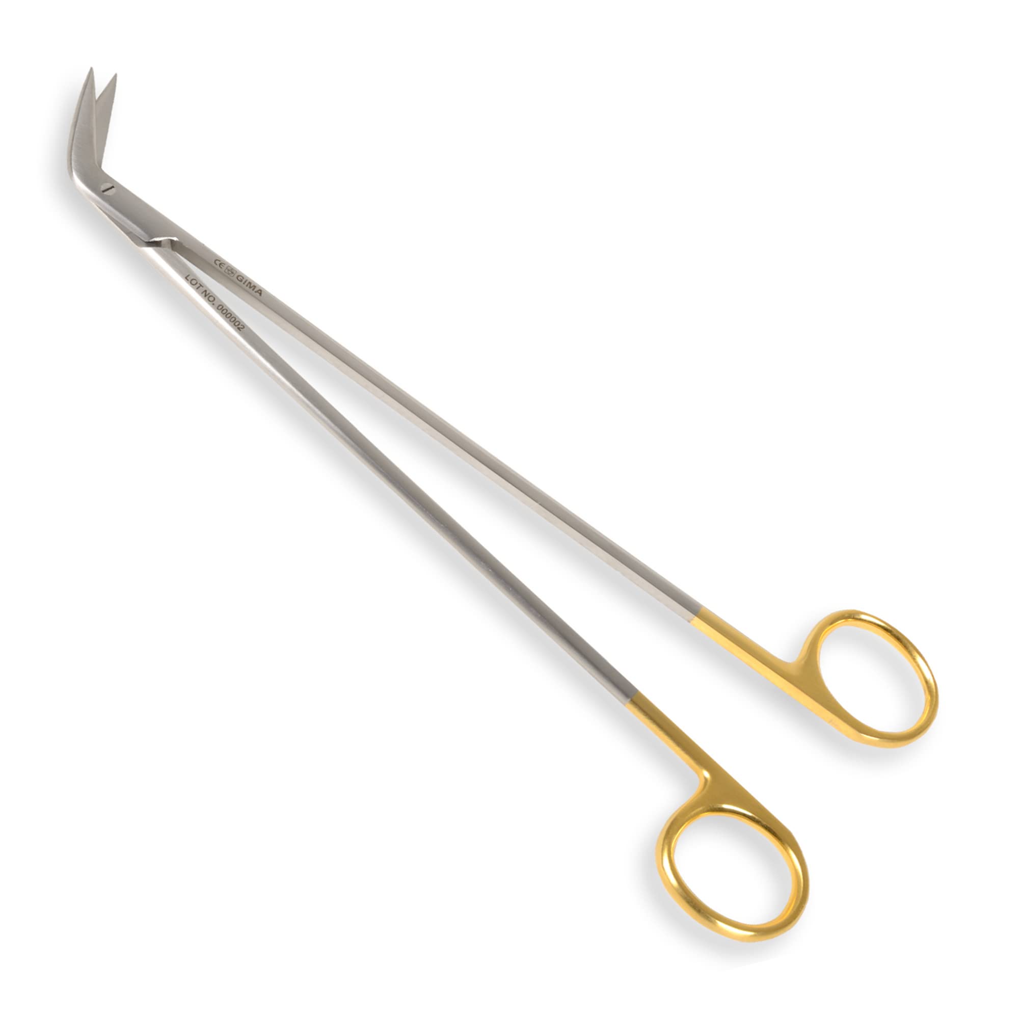 Gima - Forbici Debakey Potts Smith, Misura 23 cm ang. 60°, Carburo di Tungsteno e Acciaio Inox, Linea Gold, 1 pezzo