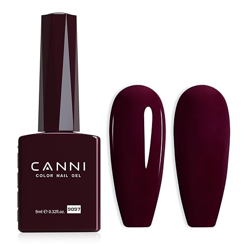 CANNI Dark Red Gel Nail Polish, 1Pcs Burgundy Red Gel