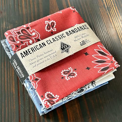 4 pack Paisley Bandana - USA Made Classic Pattern Multi-purpose Bandanas For Men and Women, 100% Cotton2