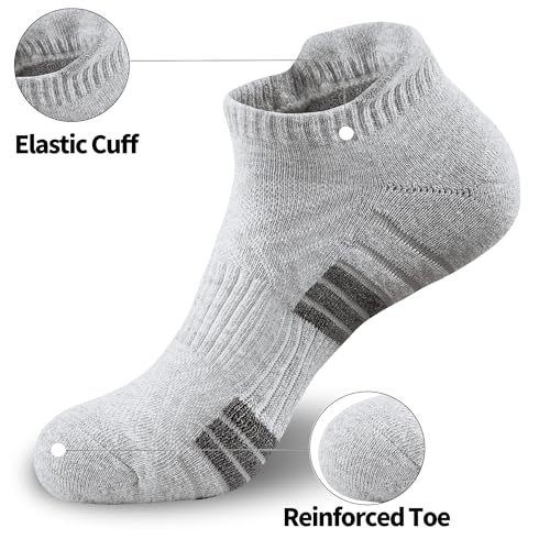 Mens Ankle Running Socks, Sport Athletic Socks with Cushined, Low Cut Compression Cotton Socks, 4 Pairs2