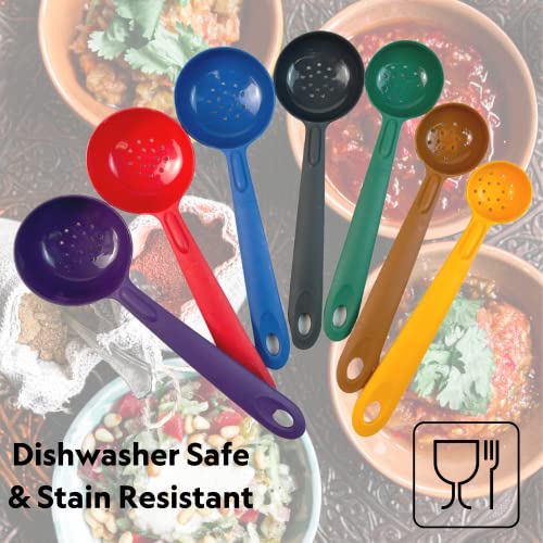 Cook's Rite-Size Rite-Size Perforated Round Circle Server Set Of Portion Control Utensils, Copolymer Plastic Heat Resistant Professional Cooking Spoons, (Set Of 7 Servers In Various Sizes And Colors) #TOP3
