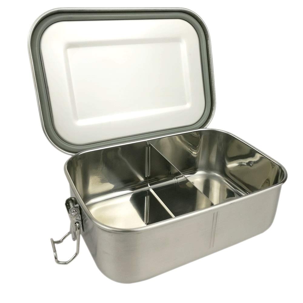 fiambrera, Fiambrera de acero inoxidable 304 una sola capa for adultos, sellada, a prueba fugas, rectangular con(1200L)