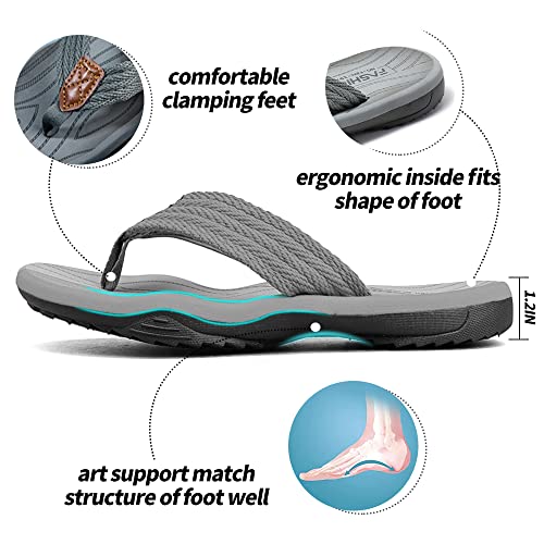 MGGMOKAY Men's Flip Flops Sandal Comfortable Thong Sandals Arch Support Casual T-Strap Sandals for Men Summer Beach Slides Shoes3