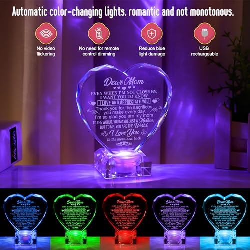 Unique-Mom-Gifts-Love-Crystal-Gifts-for-Mothers-Day-Birthday-Engraved-Crystal-Heart-with-Rechargeable-Color-Changing-LED-Base-Perfect-Mothers-Day-from-Daughter-Son-Mom Unique Mom Gifts Love Crystal Gifts for Mothers Day Birthday Engraved Crystal Heart with Rechargeable Color Changing LED Base Perfect Mothers Day from Daughter Son Mom