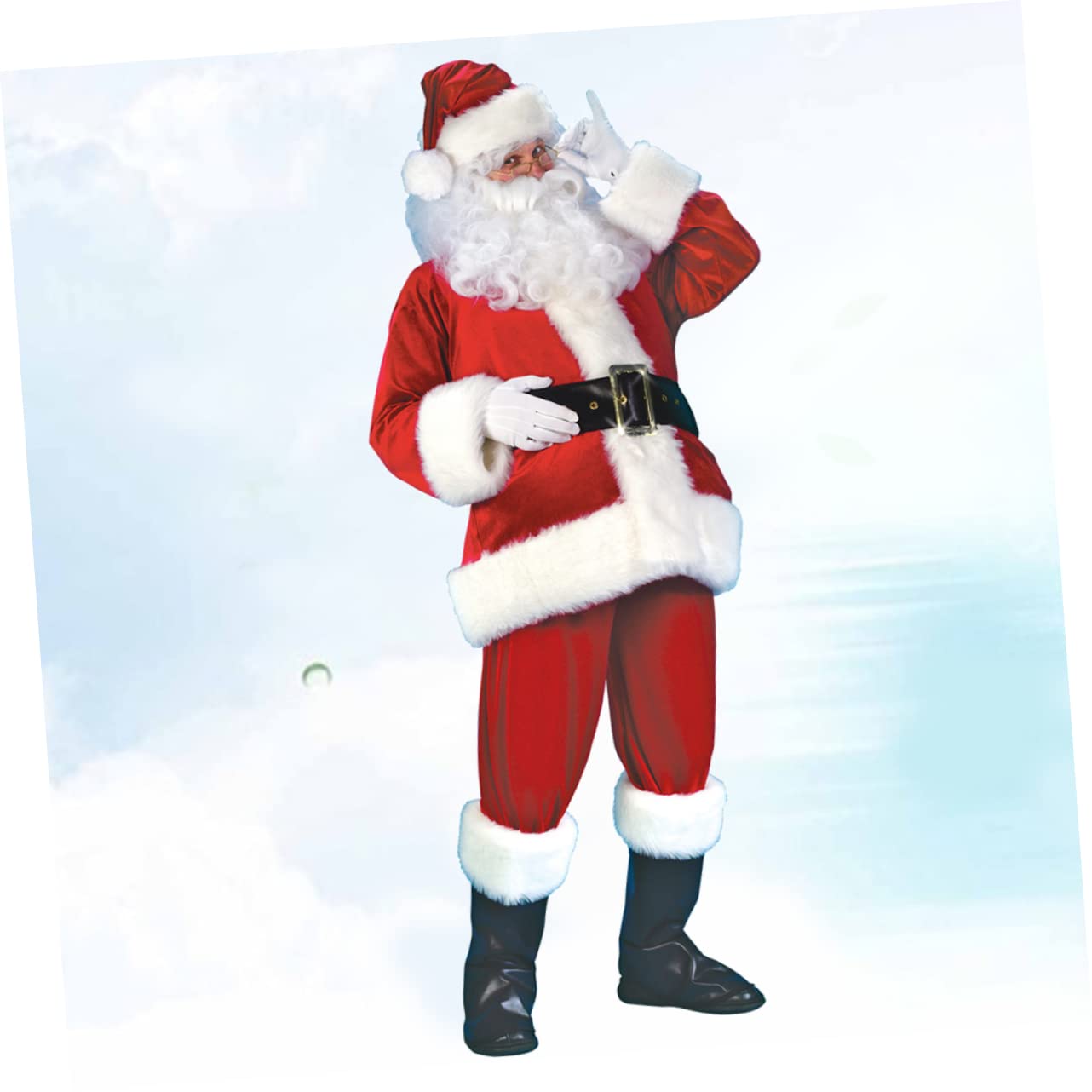 Toyvian 7pièces Costume de Père Noël Créatif pour Fêtes de Noël Cosplay et Activités