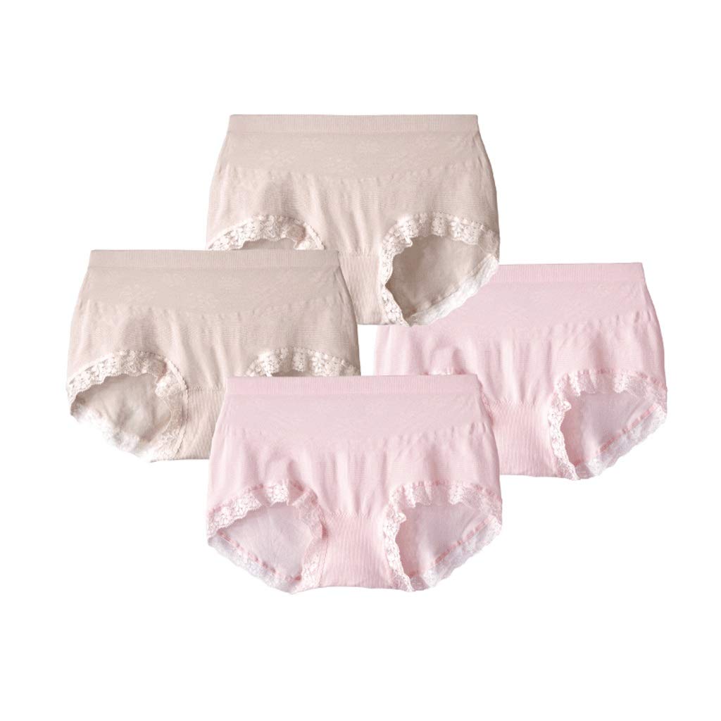 Sous-vêtements en coton sans couture taille haute modal culotte dentelle respirante lot de 4