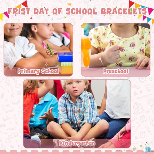 Image of EOBOH First Day of School Bracelet Mommy and Me, Prek Matching Wish Bracelets Set, Adjustable Bracelet for Boys Girls Gifts Stuff Bulk