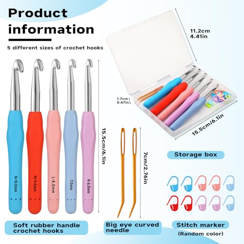 Image of Mayboos 5 Sizes Crochet Hook Set, Large Crochet Hooks