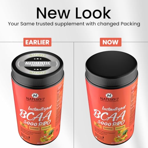 Image of NATURYZ Instantized BCAA 5000 PRO |5G Vegan BCAAs | Glutamine | Citrulline | Electrolytes | 0 Added Sugar | Powerful Intra Workout Amino for Lean Muscle Growth, Strength, Quick Re-Hydration & Instant Energy - 300g(Mix Fruit Cocktail)