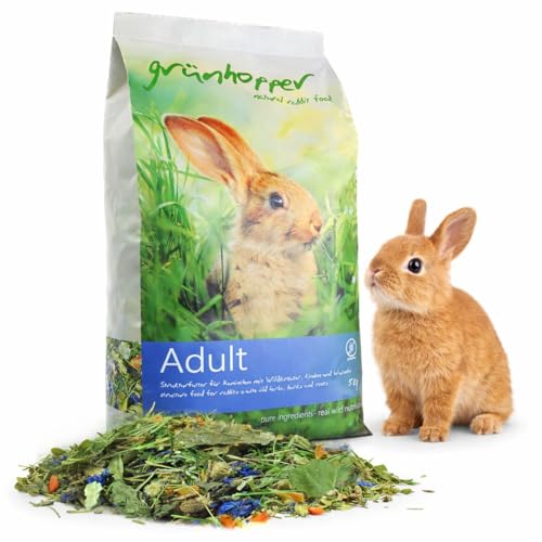 grünhopper Adult 5kg structuurvoer konijnenvoer