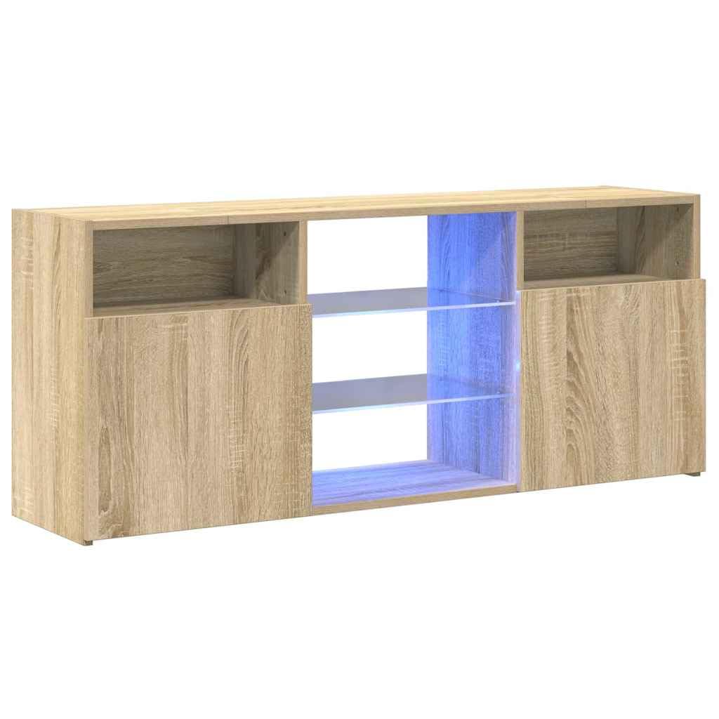vidaXL Mobile Porta TV con Luci LED Rovere Sonoma 120x30x50 cm