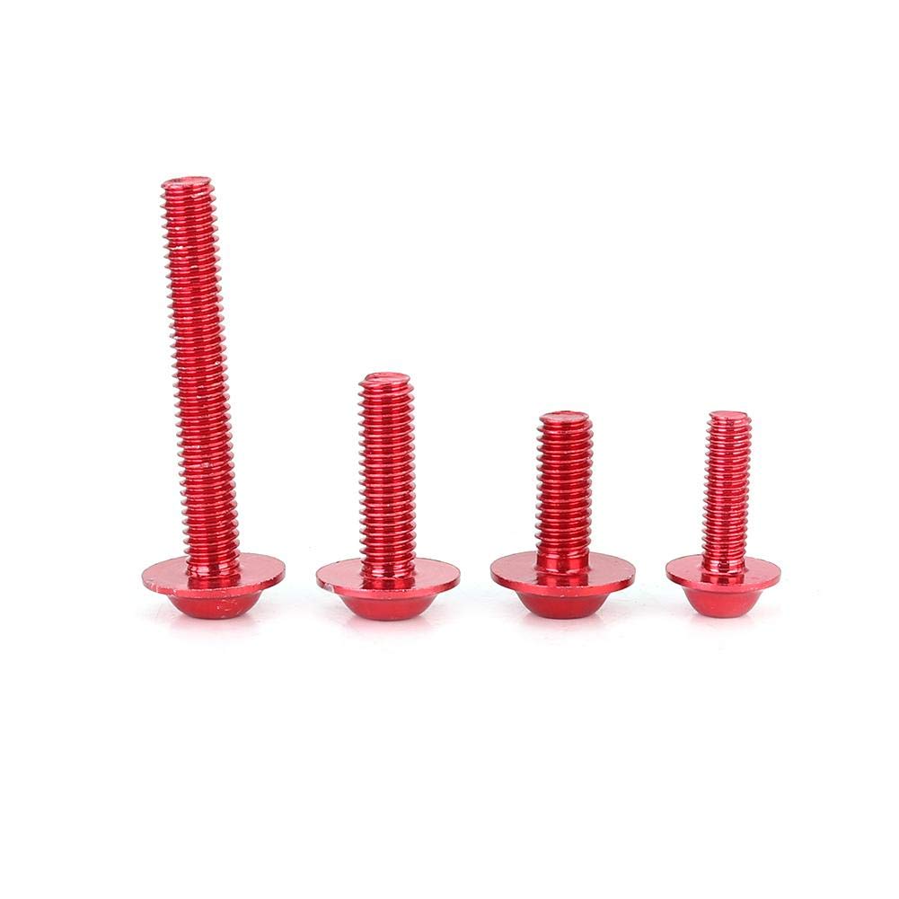 Akozon 177pcs Kit Viti bullone carenatura Universale M5 M6 Adatto per Moto Sportive (Rosso)