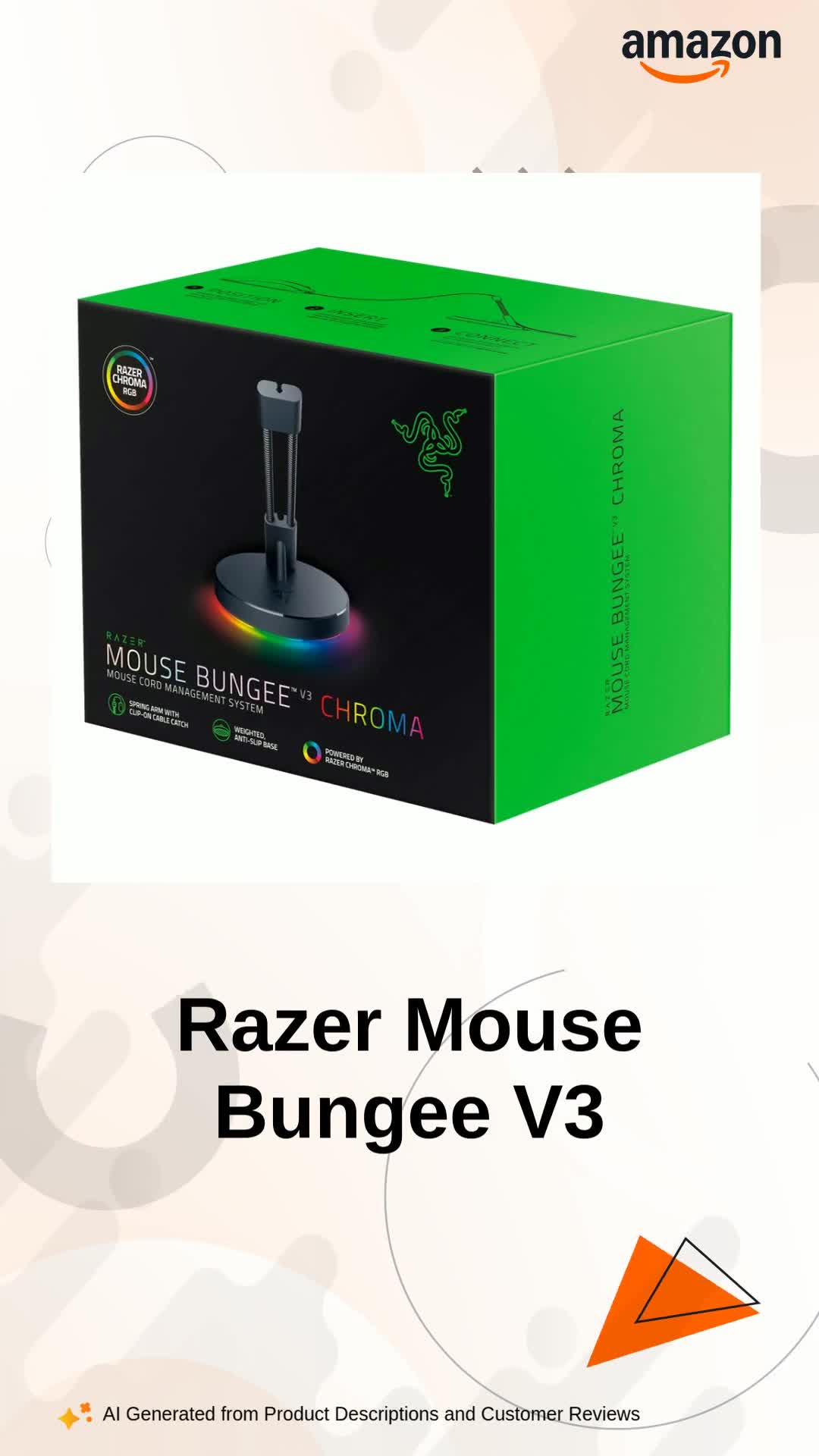 Razer Mouse Bungee V3 Chroma - Mouse Cable Holder with Chroma RGB