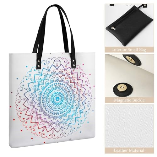 Grand sac à bandoulière Mandala au format carré 39x39 cm pour tout transporter - 4