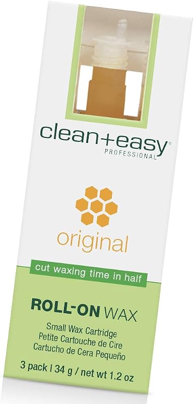 Clean + Easy Cera Original Roll-On para Áreas Pequenas, Refil Facial, 3 Unidades de 35 mL