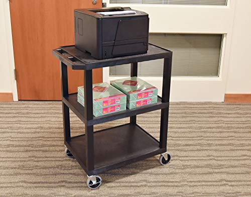 Luxor-WT34S-3-Shelves-Tuffy-Utility-Cart-Black