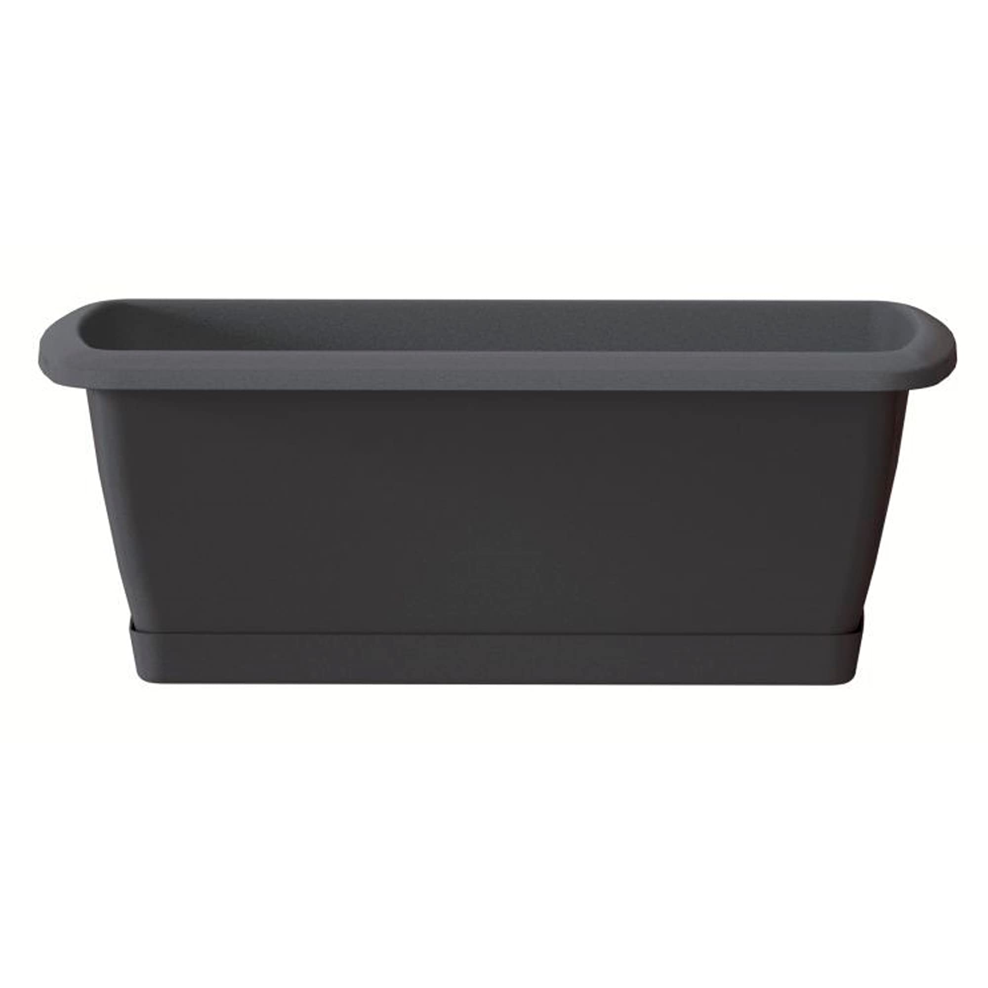Jardinera Respana de plastico en Color Antracita 39,​2 (Largo) x 18,​4 (Ancho) x 14,​5 (Alto) cm